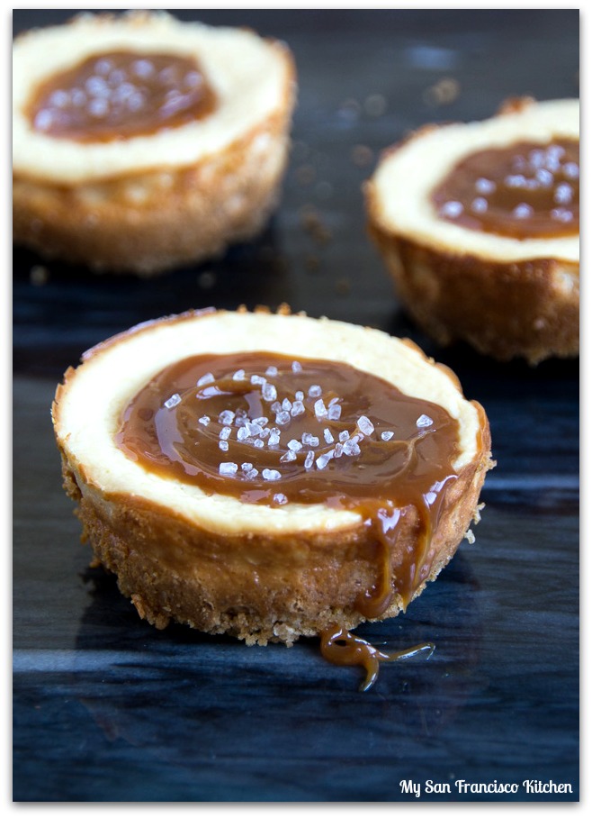 mini salted caramel cheesecakes