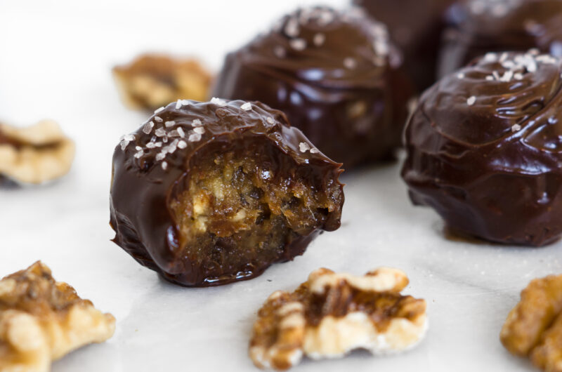 Vegan Chocolate Walnut Date Caramels