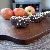 chocolate dipped peanut butter apples