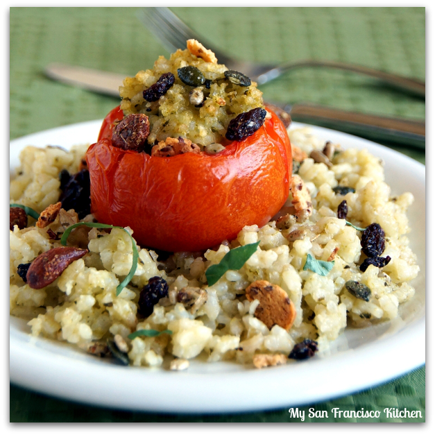 basil risotto tomatoes