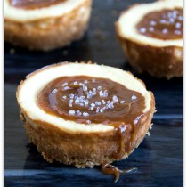 mini salted caramel cheesecakes