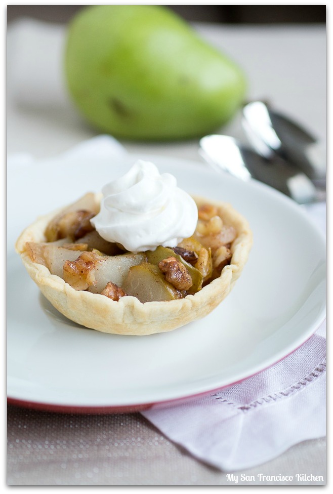 mini pear and walnut pies