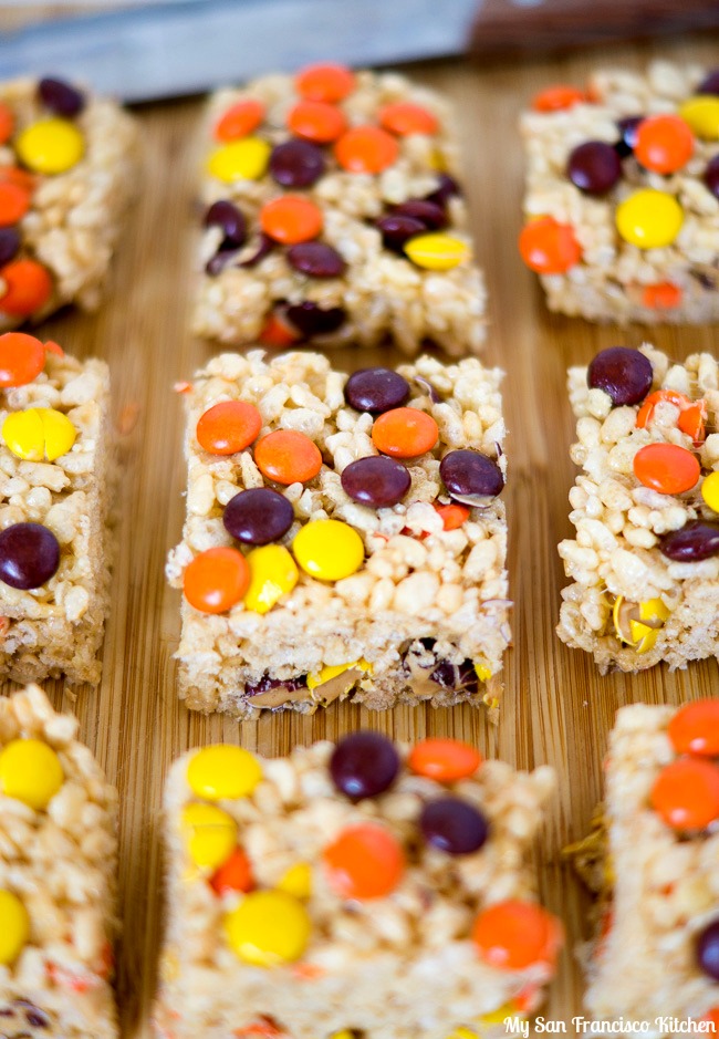 Reese's Pieces Rice Krispie Treats