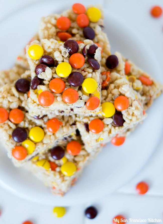 Reese's Pieces Rice Krispie Treats