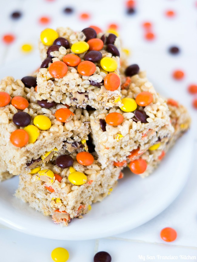 Reese's Pieces Rice Krispie Treats