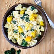 Yellow Beet, Kale and Pine Nut Farfalle