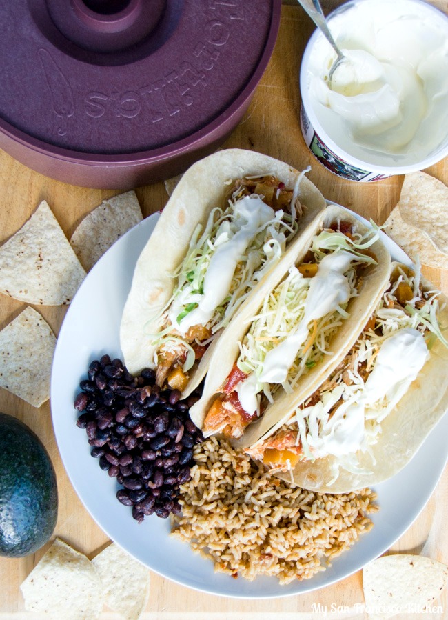 Mango Habanero Slow Cooker Chicken Tacos