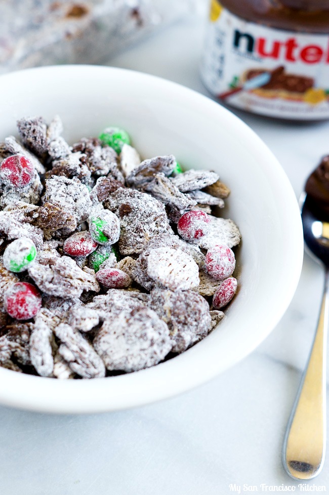 Holiday Nutella Puppy Chow