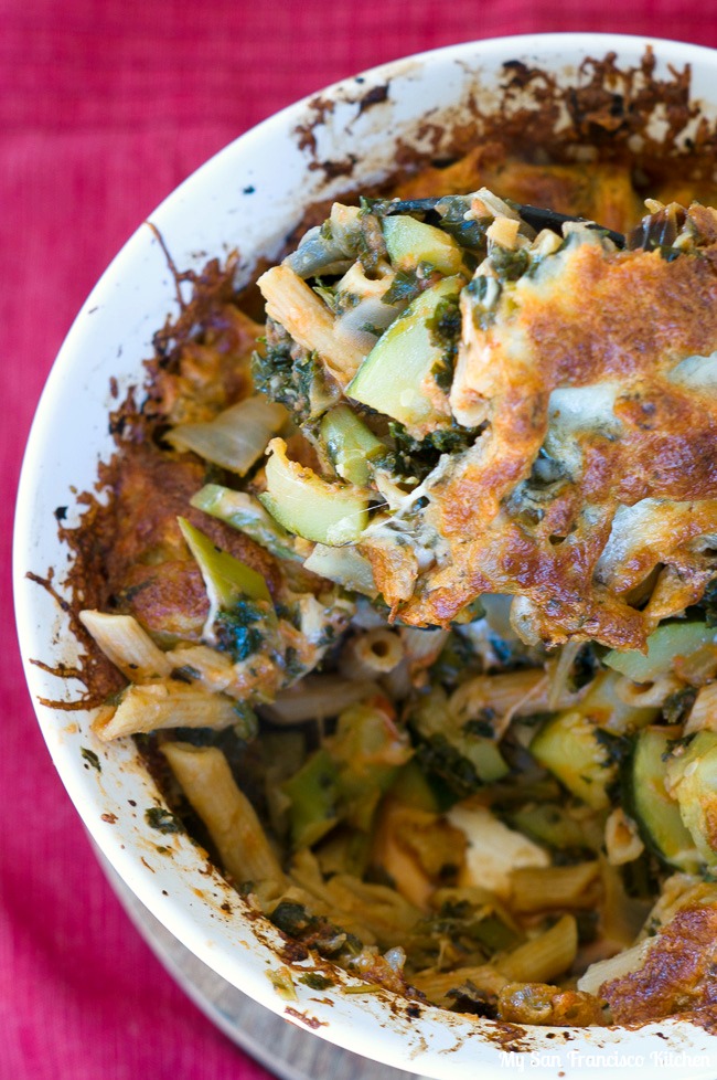 Kale Zucchini Baked Ziti