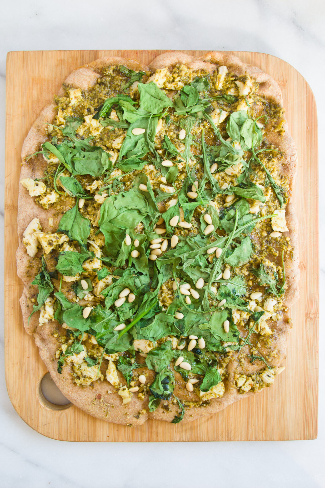 Pesto Chicken Arugula Flatbread My San Francisco Kitchen