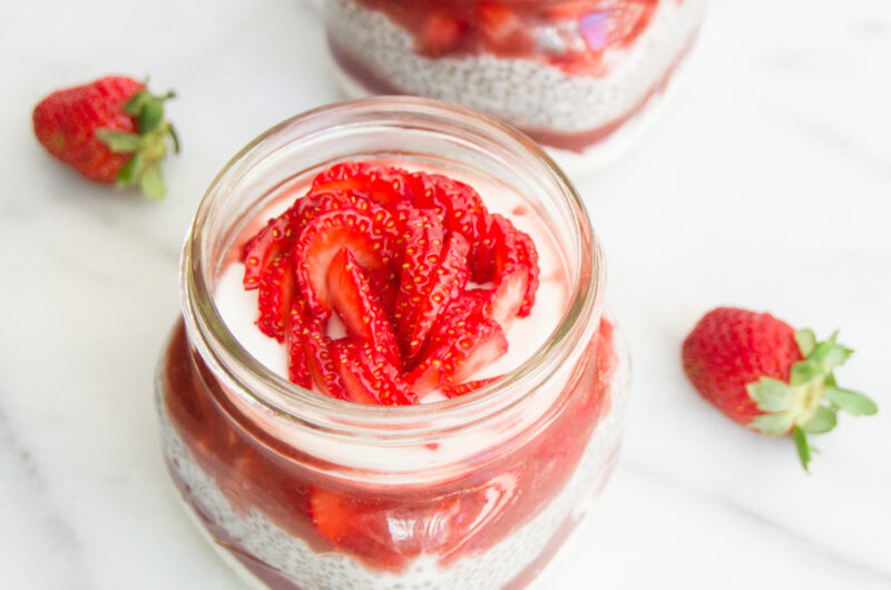 Strawberry Rose Chia Jars