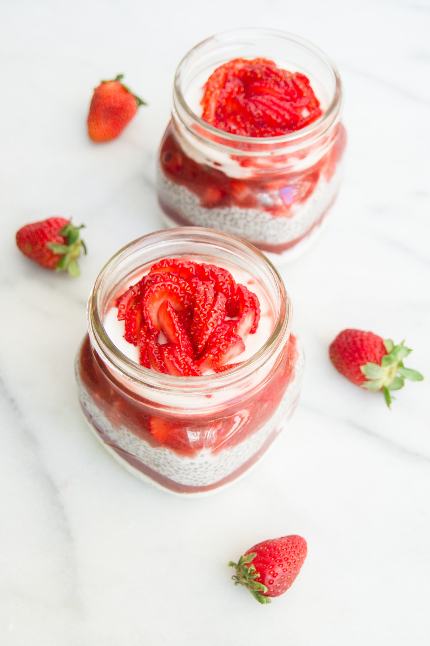 Strawberry Rose Chia Jars