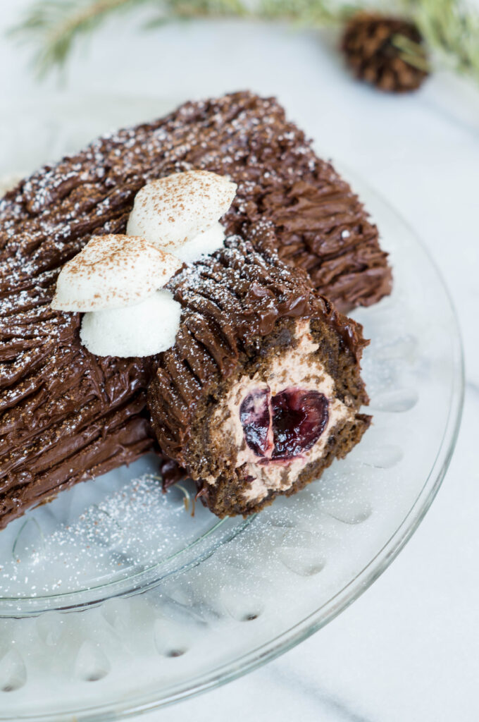 Cherry-and-Chocolate Bûche de Noël Recipe