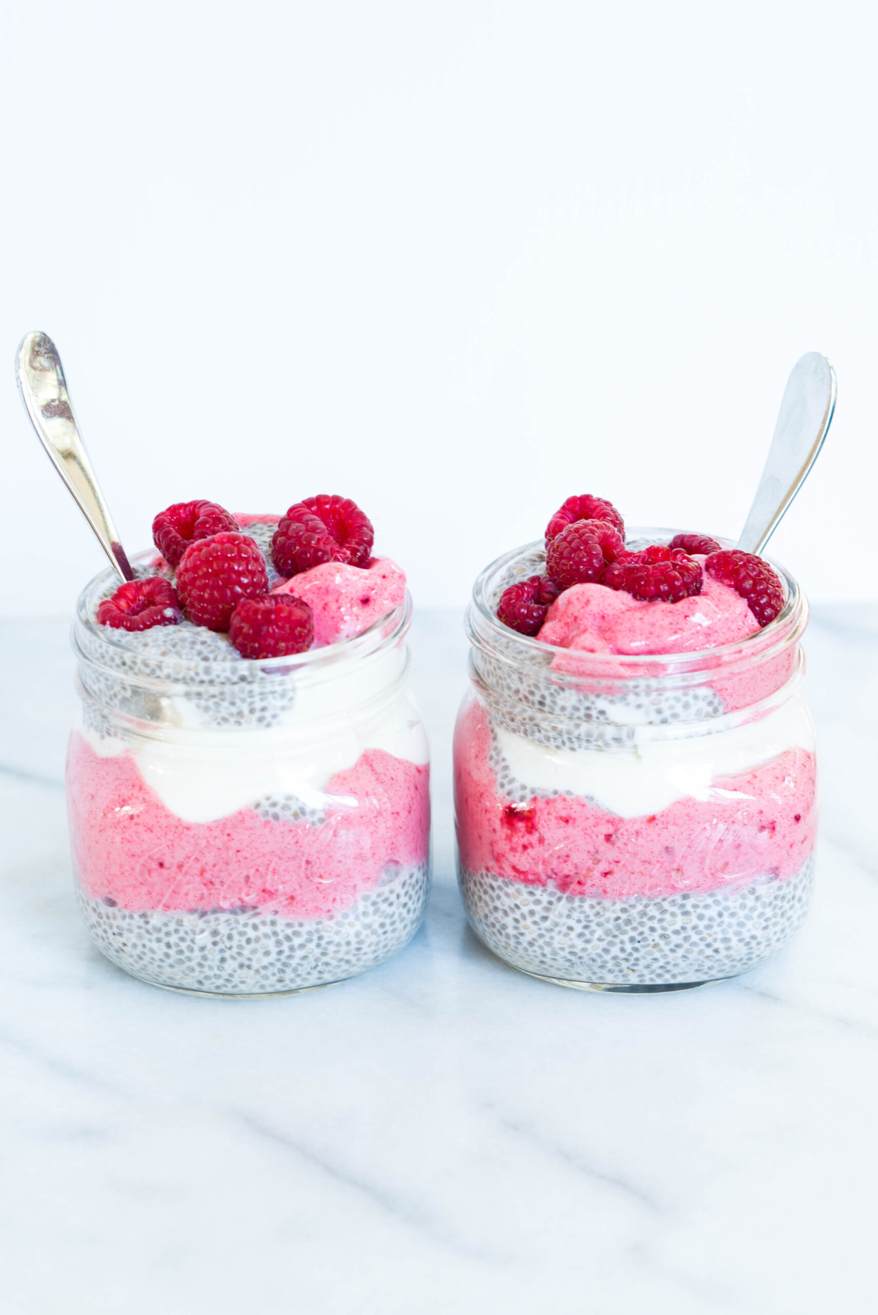 Raspberry Nice Cream Chia Pots