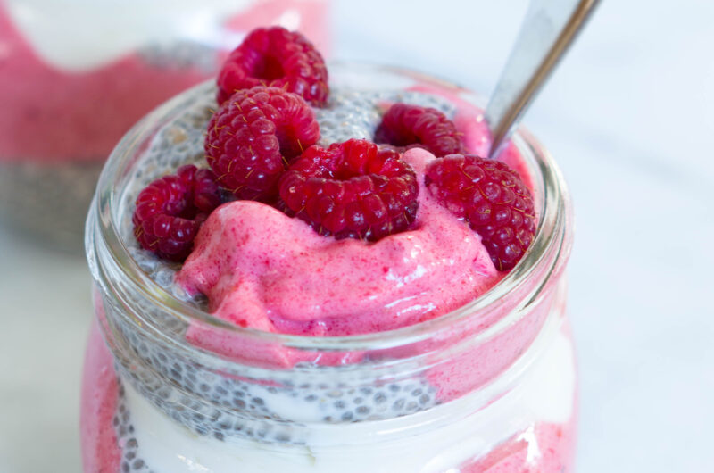 Raspberry Nice Cream Chia Pots